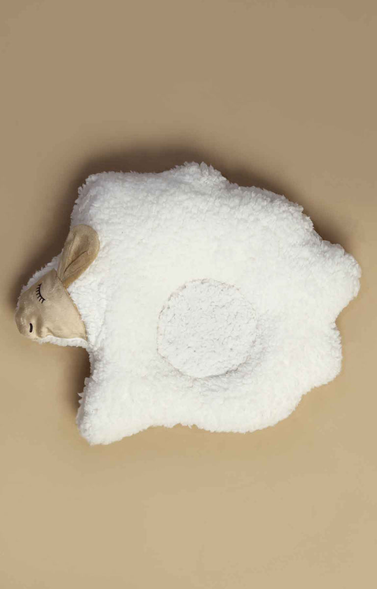 White Sherpa Sheep Head Shaping Pillow Tifl