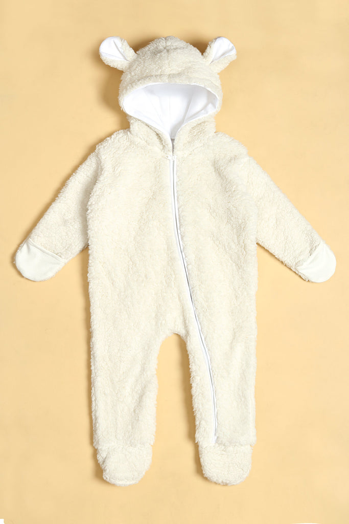 Bear Sherpa Side Zipper White Tifl