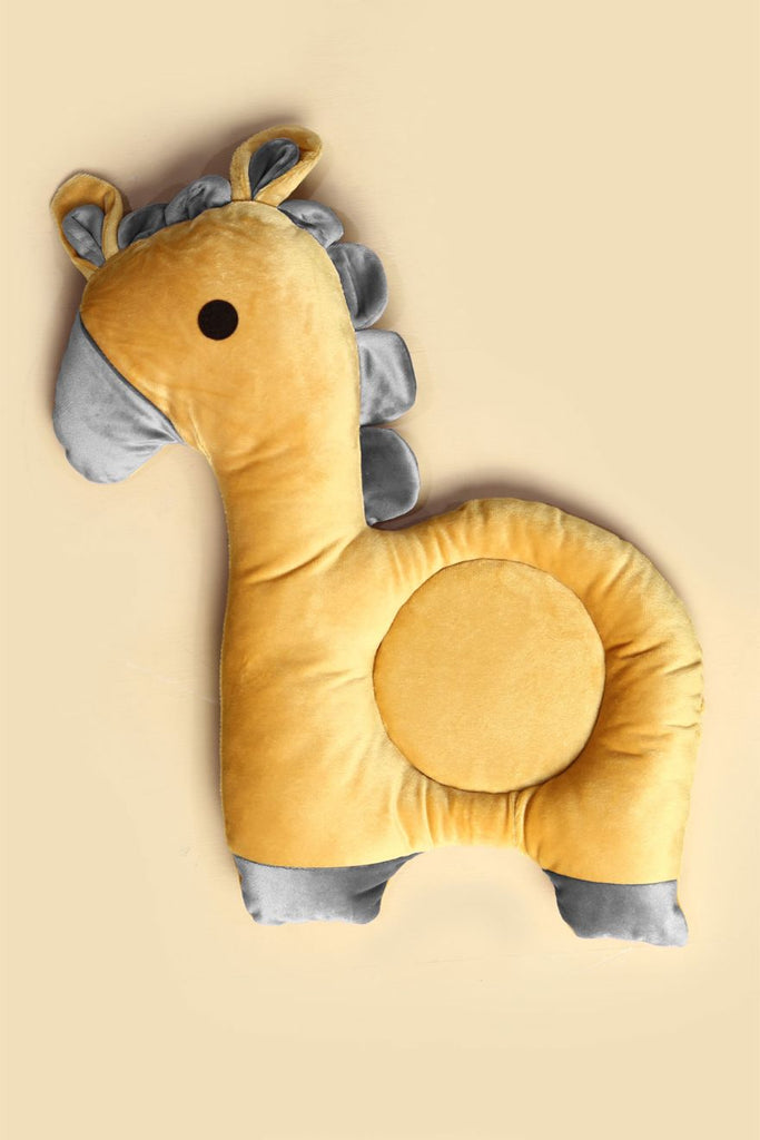 Yellow Giraffe Head Shaping Pillow